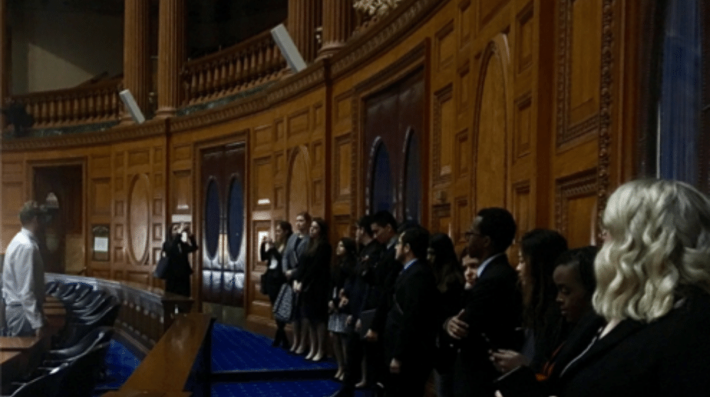 The Quinlan Ramble group took a tour of the Massachusetts State House before the alumni reception.